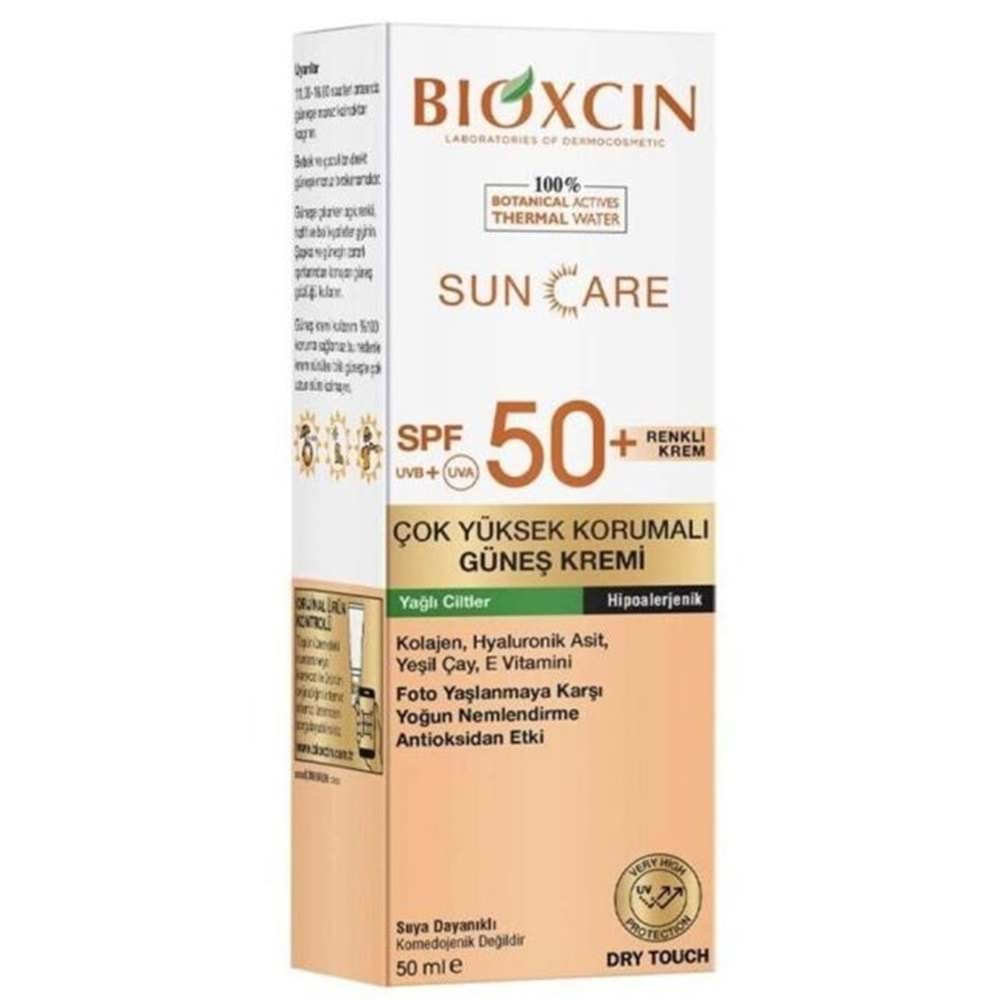 BİOXCİN SUN YAĞLI RENKLİ GÜNEŞ KREMİ SPF50+YAĞLI CİLT 50 ML