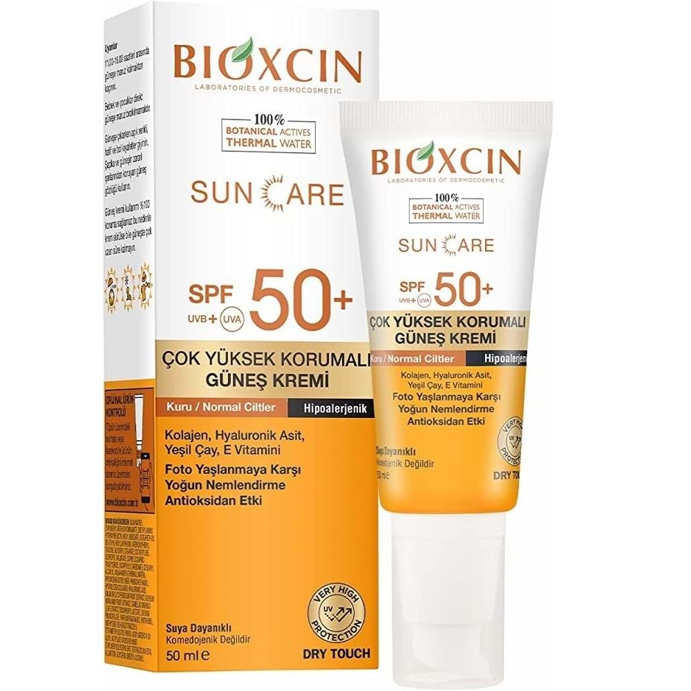 GÜNEŞ KREMİ BİOXCIN SUN CARE SPF50+ HİPOALERJENİK ( KURU / NORMAL CİLTLER İÇİN ) 50 ML