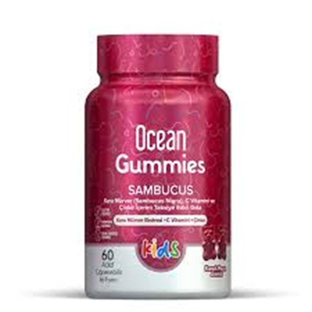 OCEAN GUMMİES SAMBUCUS KİDS ÇİĞNENEBİLİR JEL FORM 60 LI