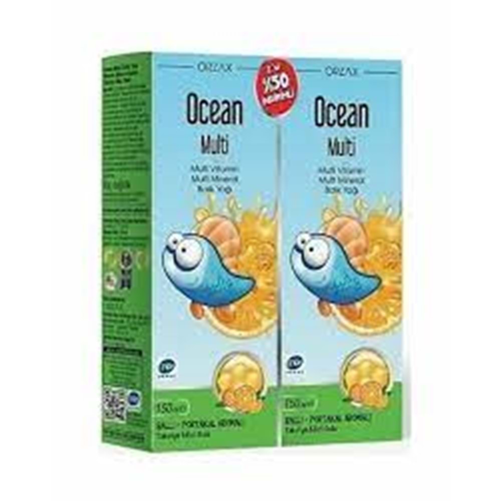 OCEAN MULTİ(BALLI-PORTAKALLI) BALIK YAĞI 150 ML 1 ALANA 1 BEDAVA
