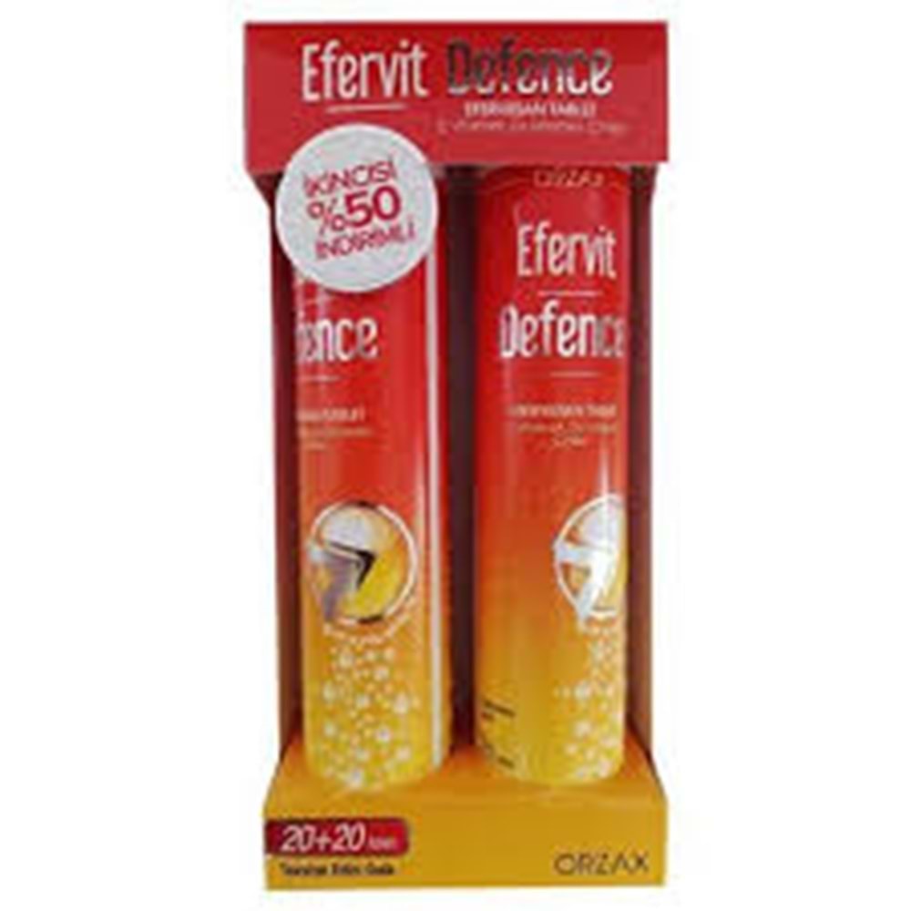 OCEAN EFERVİT DEFENCE EFERVESAN TABLET 20 EFF. ( VİT.C & VİT.D3 & ÇİNKO )1 ALANA 2. İNDİRİMLİ