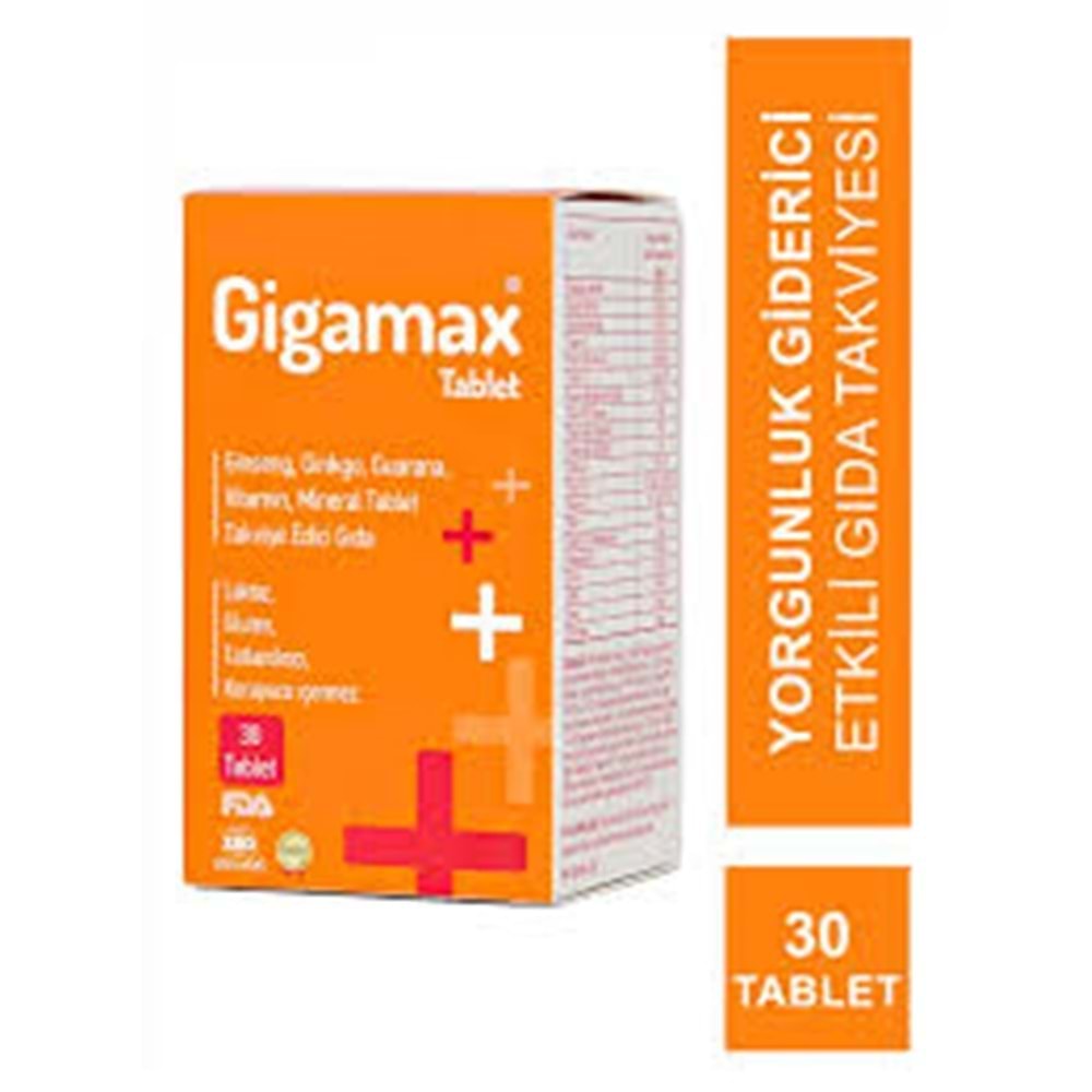GİGAMAX 30 TABLET ( GİNSENG & GİNKO & GUARANA ) ( VİTAMAKS )