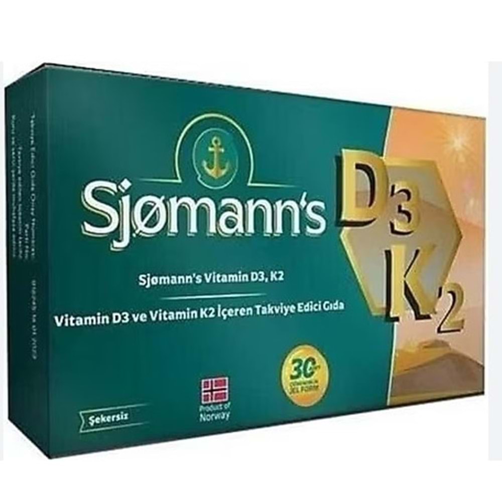 SJOMANN'S D3K2 ÇİGNEBİLİR 30 JEL TABLET