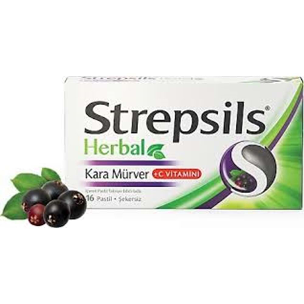 STREPSİLS HARBAL KARA MÜRVER 16 PASTİL