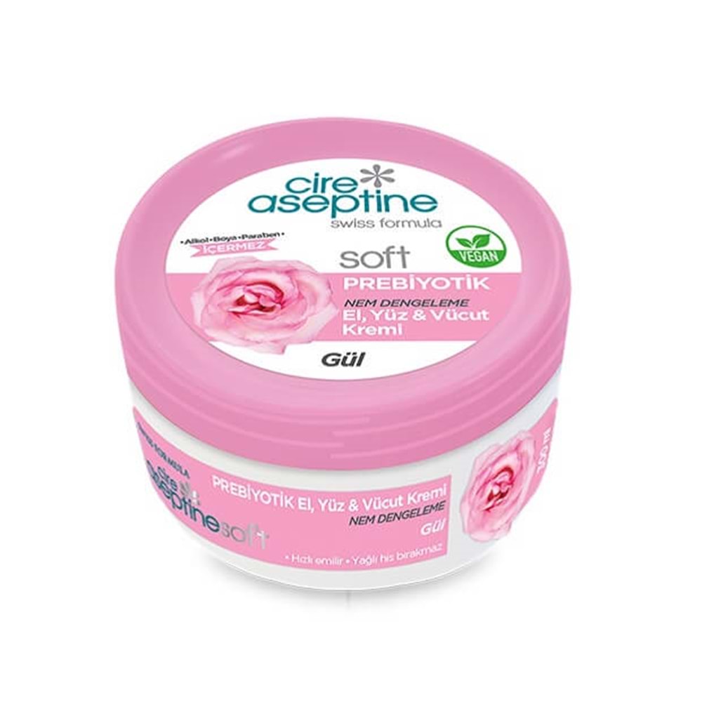 CİRE ASEPTİNE EL VE CİLT KREM SOFT 300 ML. GÜL KAVONOZ