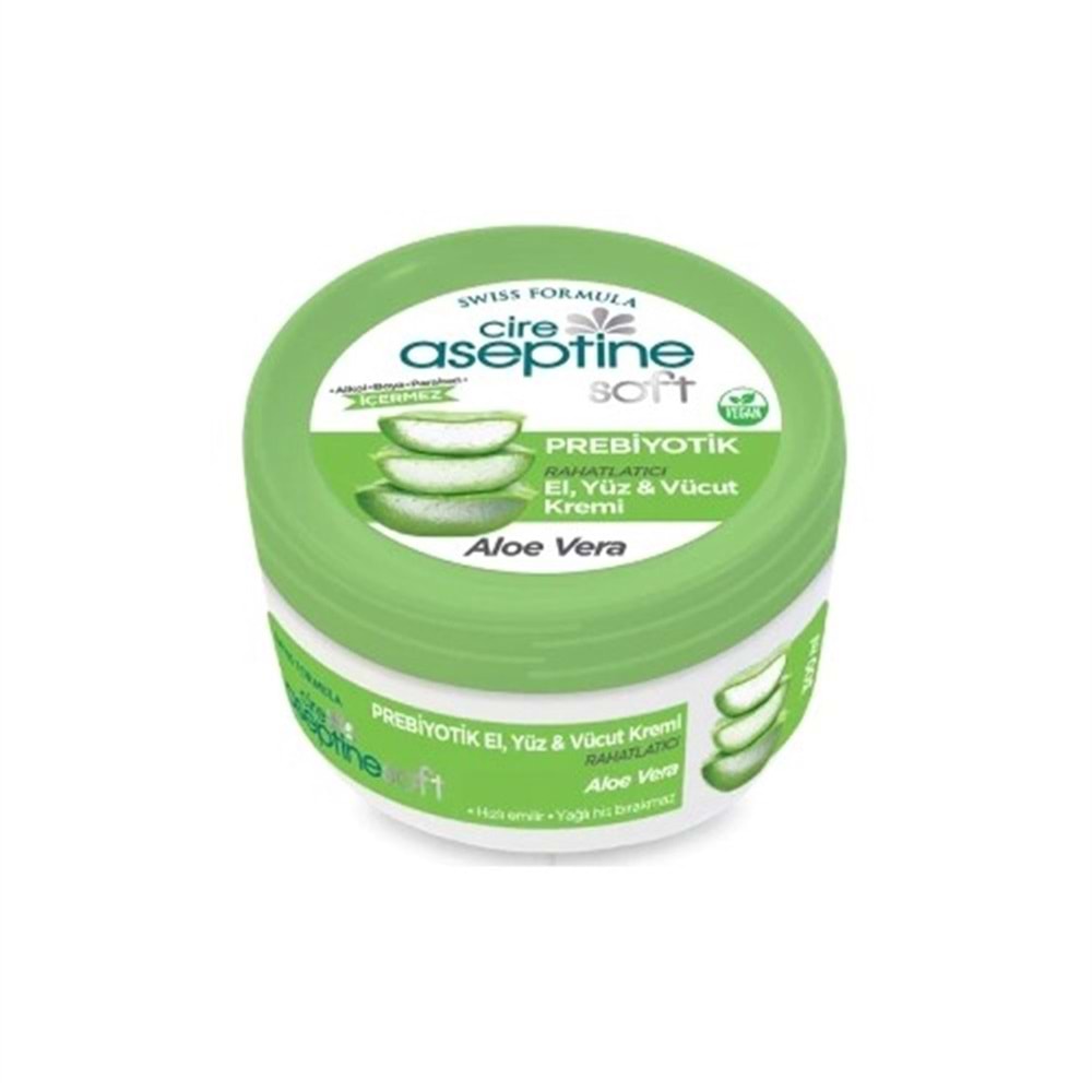CİRE ASEPTİNE EL VE CİLT KREM SOFT 300 ML. ALOE VERA KAVONOZ