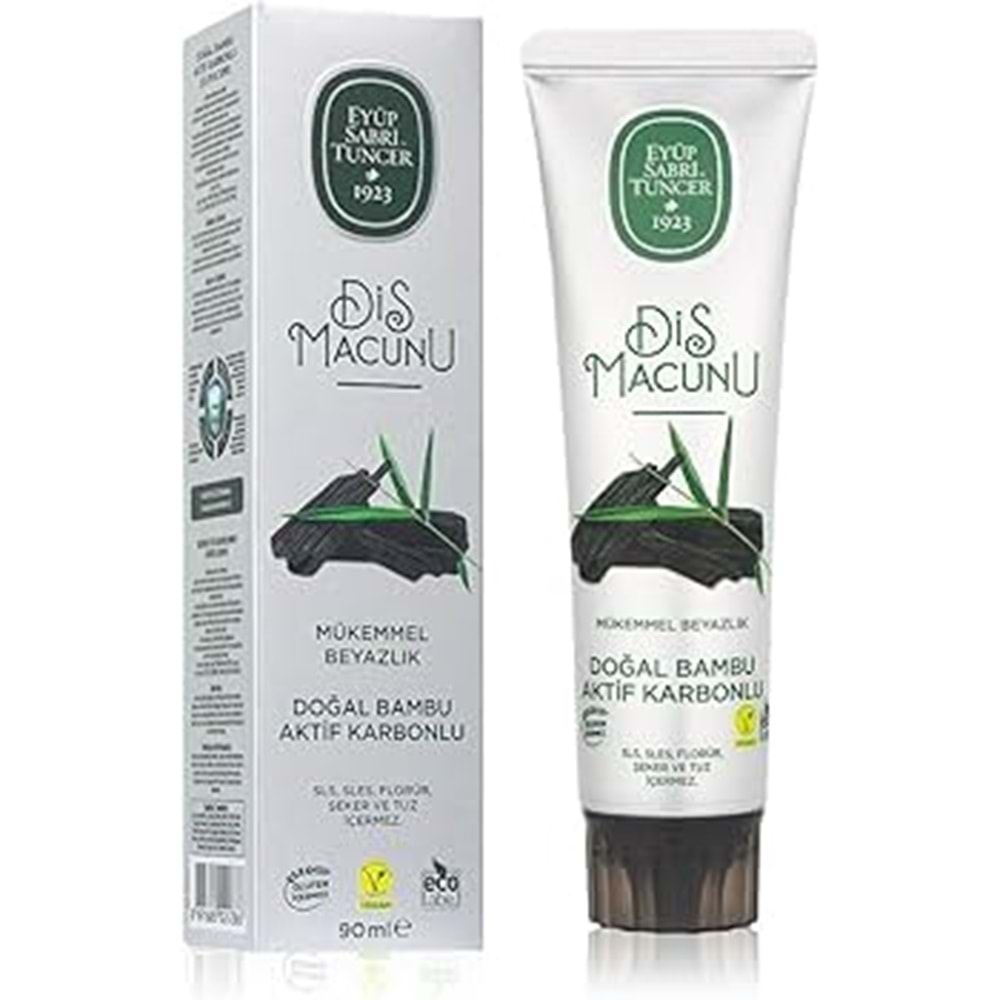 EYÜP SABRİ TUNCER DOĞAL BAMBU AKTİF KARBONLU DİŞ MACUNU 90 ML ( MÜKEMMEL BEYAZLIK )