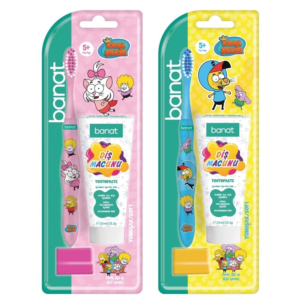 BANAT KRAL ŞAKİR ÇOCUK DİŞ FIRÇASI SET (25 ML MACUNLU)