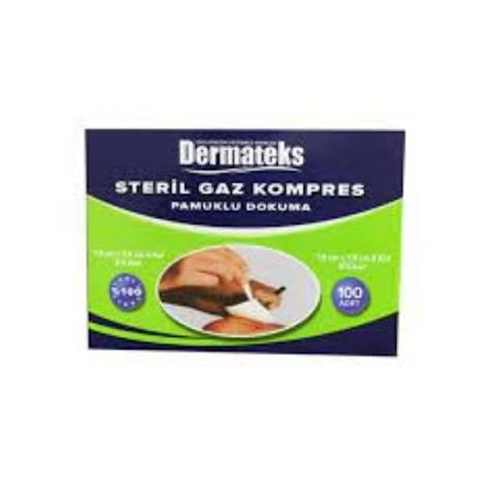 DERMATEKS SPANÇ 7,5X7,5CM 4 KAT 5 Lİ ZARF 100 LÜK PAKET