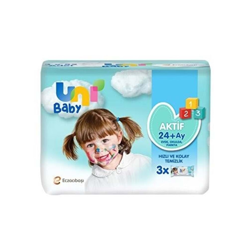 UNİBABY AKTİF ISLAK MENDİL 3X52 HIZLI VE KOLAY TEMİZLİK