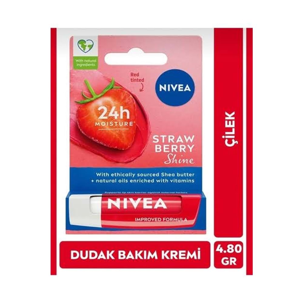 NIVEA LİP STİCK DUDAK BAKIM KREMİ 4,8 GR ( ÇİLEK )