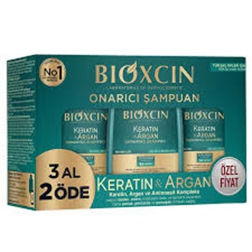 BİOXCIN KERATİN & ARGAN ONARICI ŞAMPUAN 300 ML & 3 AL 2 ÖDE