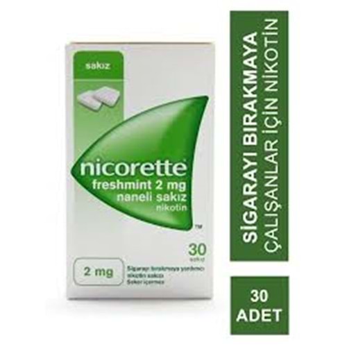 NİCORETTE FRESH NANELİ 2 MG 30 SAKIZ