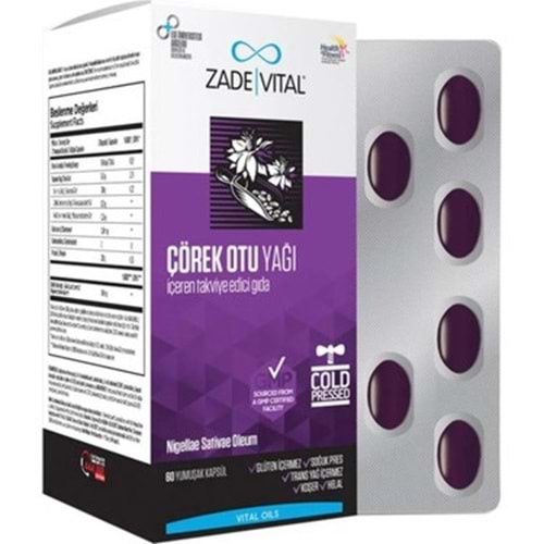 ZADE VİTAL ÇÖREK YAĞI 60 KAPSUL