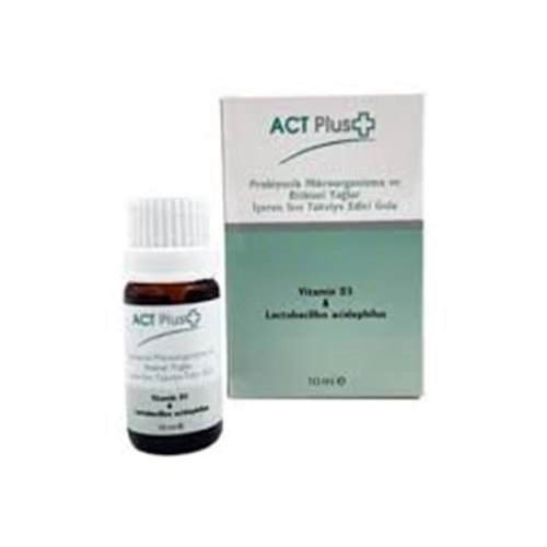 ACT PLUS PROBİYOTİK MİKROORGANİZMA +D3 + LACTOBACİLLUS İÇEREN GAZ GİDERİCİ DAMLA 10 ML