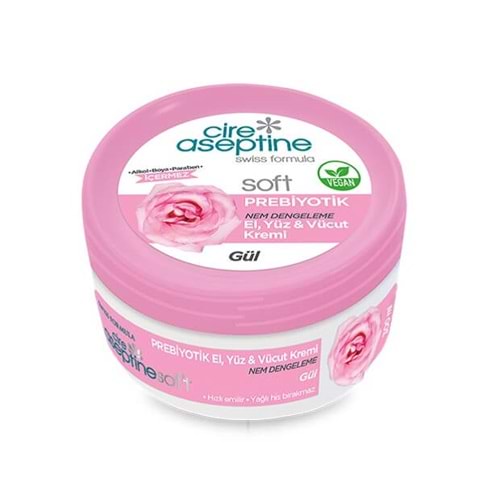 CİRE ASEPTİNE EL VE CİLT KREM SOFT 300 ML. GÜL KAVONOZ