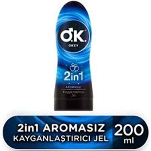 OKEY 2İN1 AROMASIZ KAYGANLAŞTICI JEL 200 ML