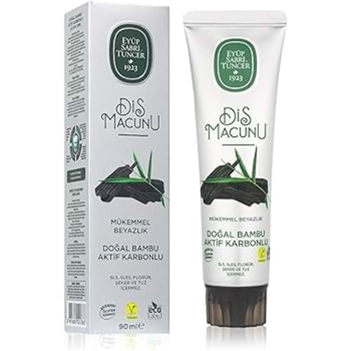 EYÜP SABRİ TUNCER DOĞAL BAMBU AKTİF KARBONLU DİŞ MACUNU 90 ML ( MÜKEMMEL BEYAZLIK )