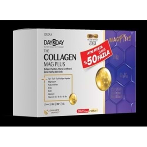 OCEAN DAY 2 DAY THE COLLAGEN ( KOLAJEN ) MAG PLUS TİP 1-2-3 30+15 SAŞE ( ÇİLEK & KARPUZ ) % 50 AVANTAJLI PAKET