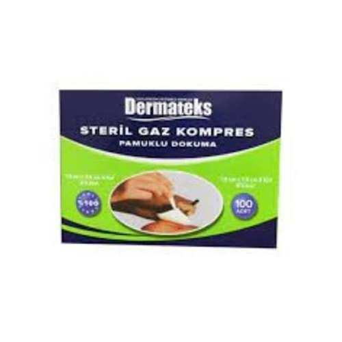 DERMATEKS SPANÇ 7,5X7,5CM 4 KAT 5 Lİ ZARF 100 LÜK PAKET