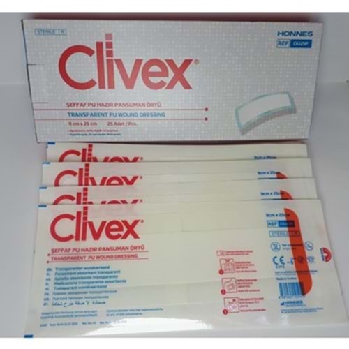 CLİVEX ŞEFFAF SU GEÇİRMEZ YARA ÖRTÜSÜ 9X25 ( SEZERYAN BANDI)