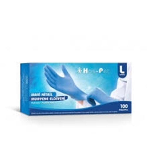 HASPET ELDİVEN NİTRİL MAVİ LARGE