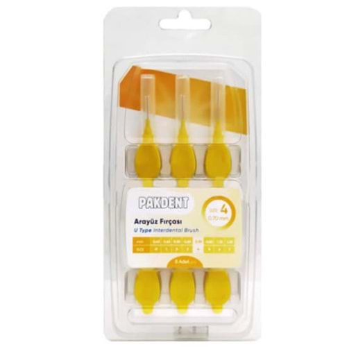 PAKDENT ARAYÜZ FIRÇASI SARI NO:4 6 LI 0,70 MM