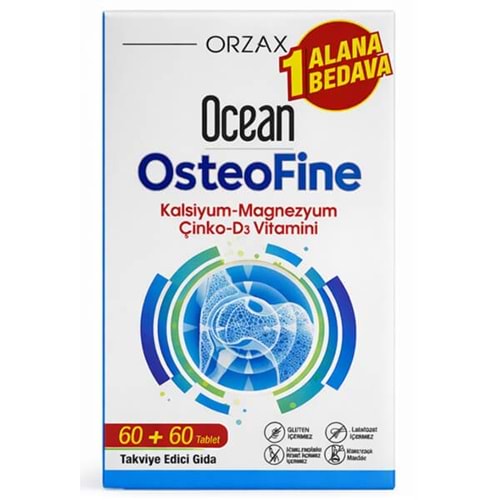 OCEAN OSTEOFİNE KALSİYUM MAGNEZYUM ÇİNKO D3 VİT. 60+60 TABLET(1ALANA 1 BEDAVA) 8137