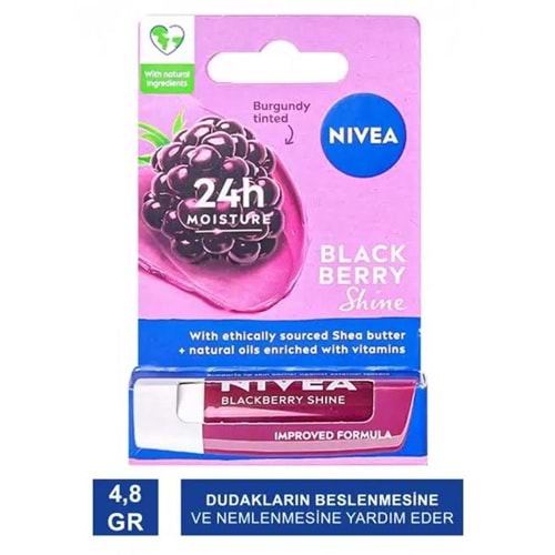 NIVEA LİP STİCK BLACK BERRY DUDAK BAKIM KREMİ 4,8 GR ( BÖĞÜRTLEN )