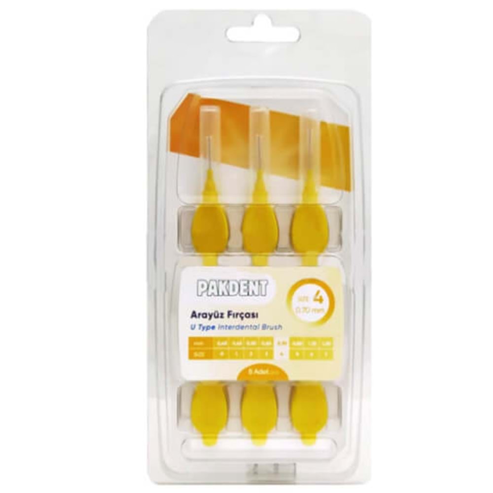 PAKDENT ARAYÜZ FIRÇASI SARI NO:4 6 LI 0,70 MM
